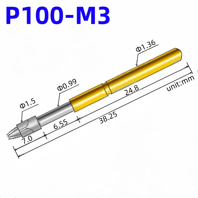 Spring Test Probes P100-M3 Set of 20 or 100 3 Spring Test Probes P100-M3 Set of 20 or 100 - Image 3