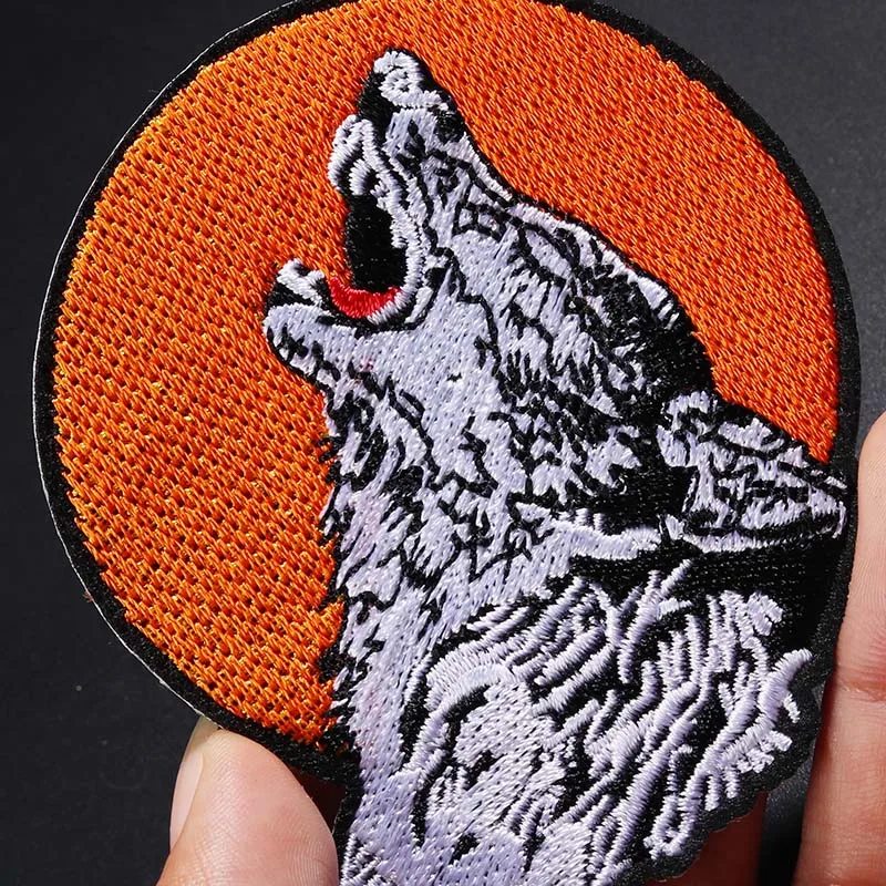 Late Night Wolf Howling Embroidered Patch 2 Late Night Wolf Howling Embroidered Patch - Image 2