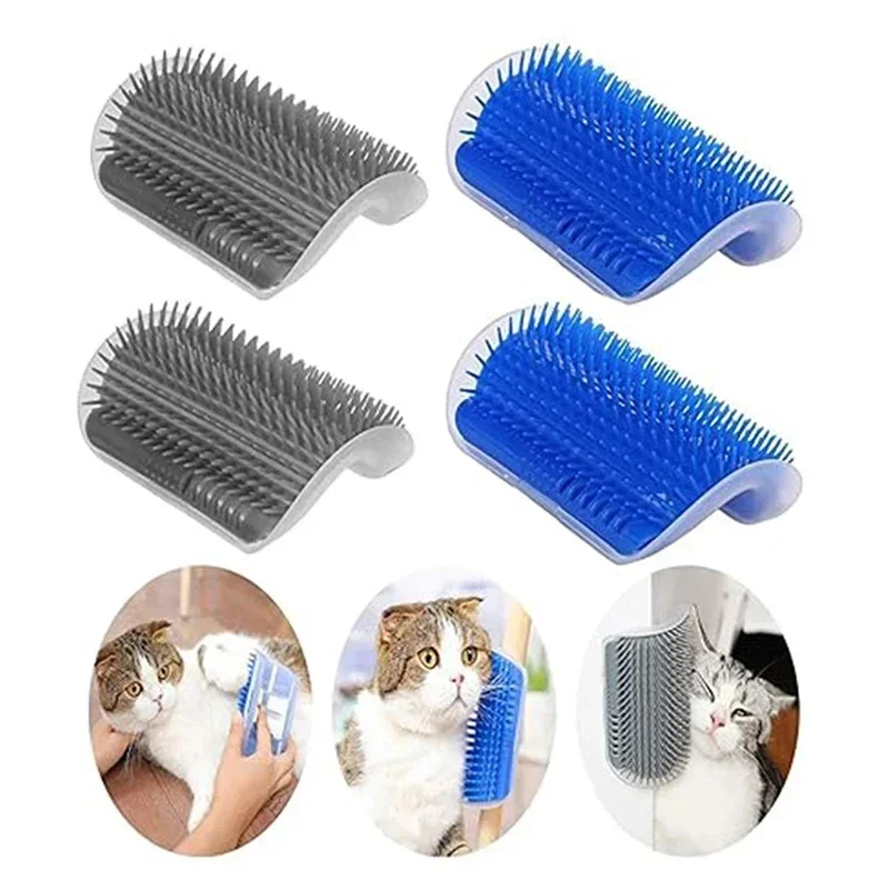 Colorful Cat Corner Grooming Brush and Massager 4 Colorful Cat Corner Grooming Brush and Massager - Image 4