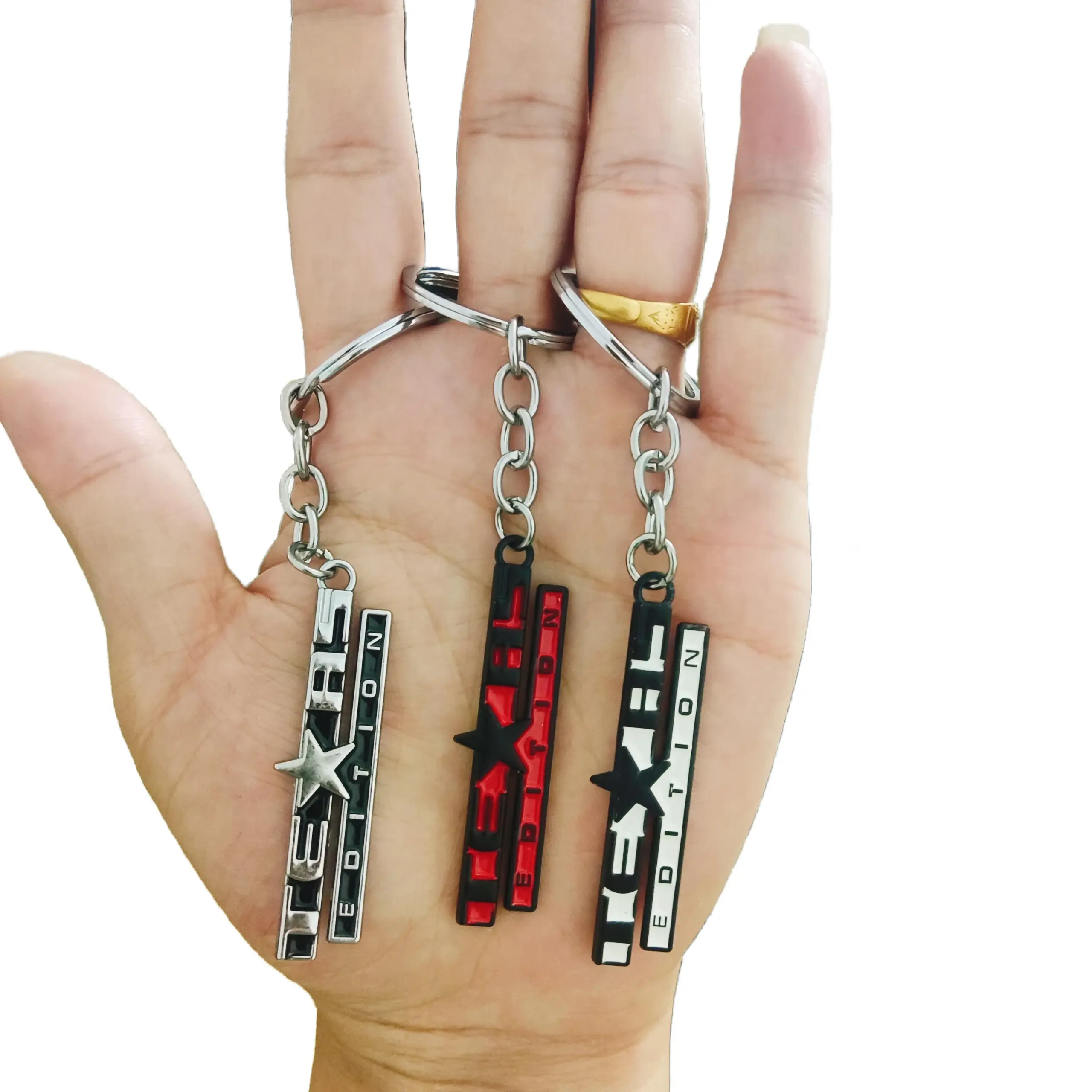 Bold 3D Metal Keychain with Star Accent 6 Bold 3D Metal Keychain with Star Accent - Image 6