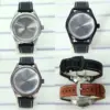40mm Stainless Steel Watch Case with Leather Strap
