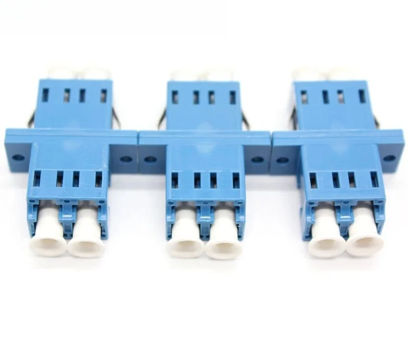 Blue LC-LC Duplex Fiber Optic Flange Adapter 4 Blue LC-LC Duplex Fiber Optic Flange Adapter - Image 4