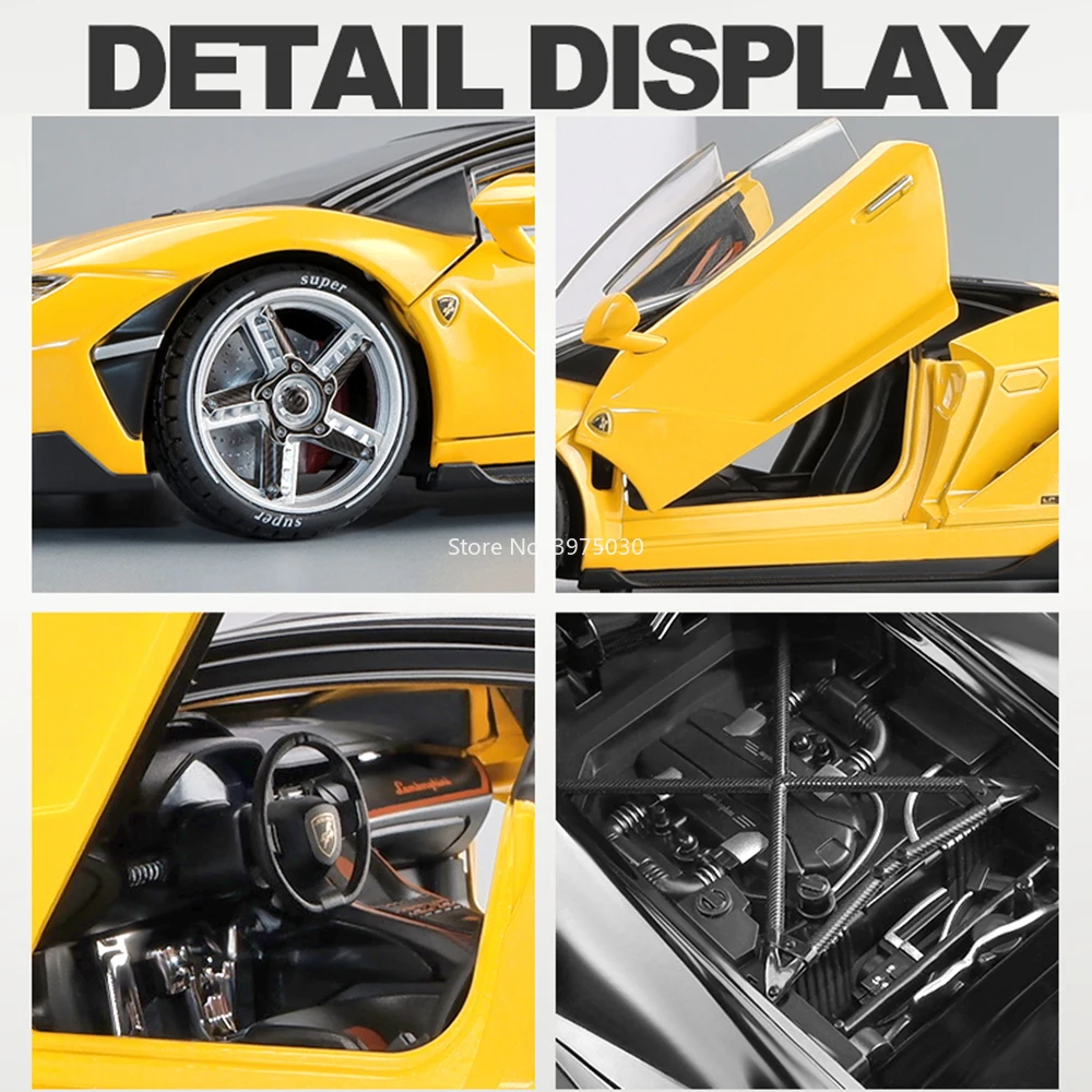 Vibrant Yellow 1:18 Scale Lamborghini LP770 Model 3 Vibrant Yellow 1:18 Scale Lamborghini LP770 Model - Image 3
