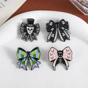 Gothic Dark Bow Brooch with Skull Motifs 13 Sd979ac272bf84fc59612416c5cc40b23r