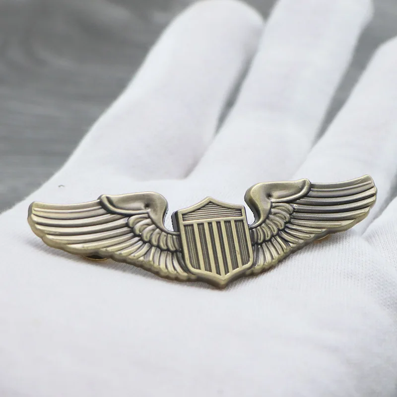 Aviation Wings Pin with Shield Emblem 4 Aviation Wings Pin with Shield Emblem - Image 4