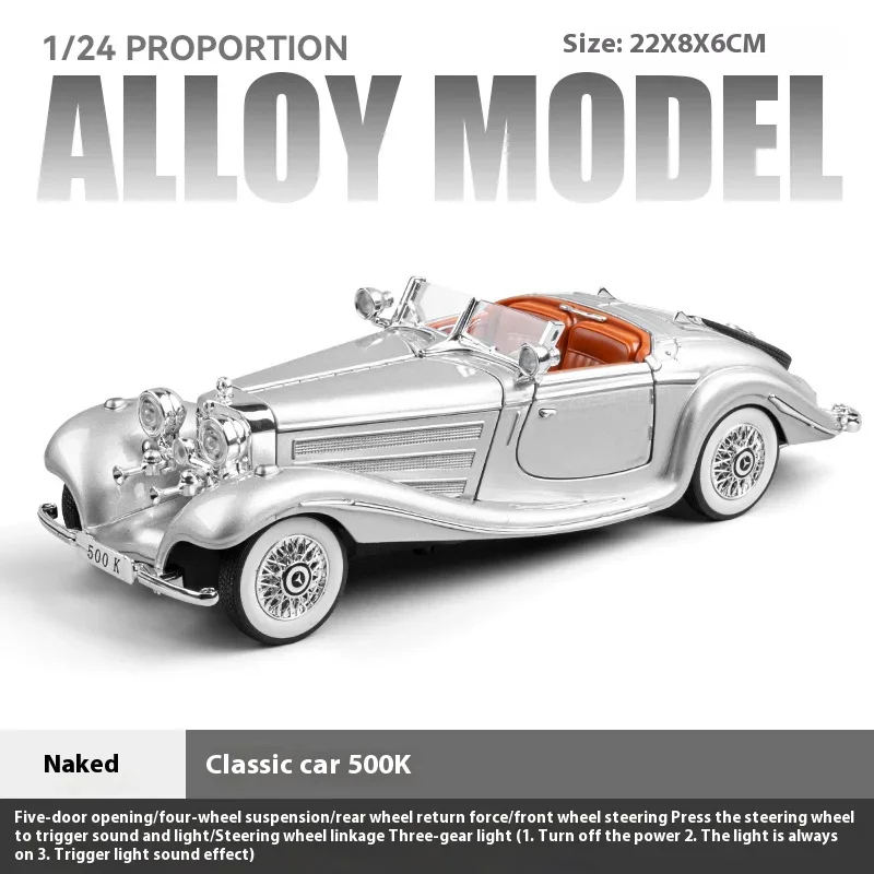 Silver Diecast Classic Car Model 1:24 Scale 10 Silver Diecast Classic Car Model 1:24 Scale - Image 10
