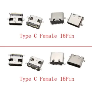 USB Type C Female Connectors Set (10pcs, 16 Pins) 13 Sda3793c76fd04f338b54775ef68e88478