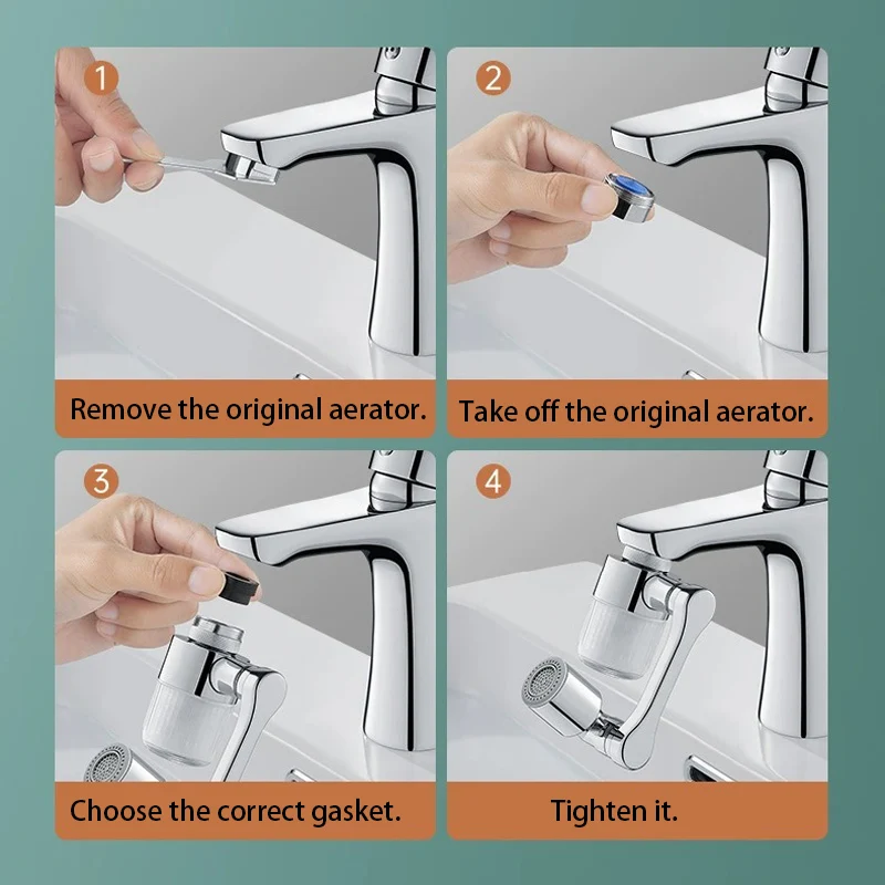 Universal Brass Faucet Extender with 1080° Swivel 6 Universal Brass Faucet Extender with 1080° Swivel - Image 6