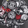 Punk Style Black Circle Iron-On Patch Set