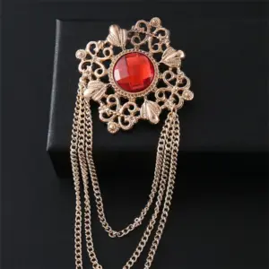 Vintage Alloy Brooch with Carved Gemstones 12 Sdaa213ef2b4743f687ca530c8ac181205