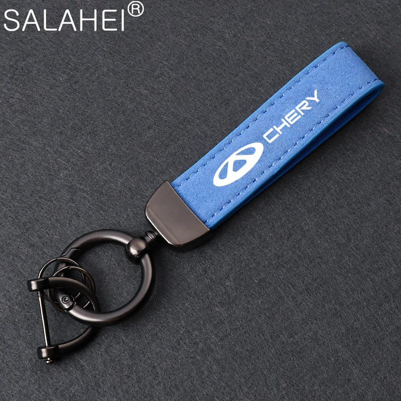 Chery Car Logo Leather Keychain in Black, Red, Blue 4 Chery Car Logo Leather Keychain in Black, Red, Blue - Image 4
