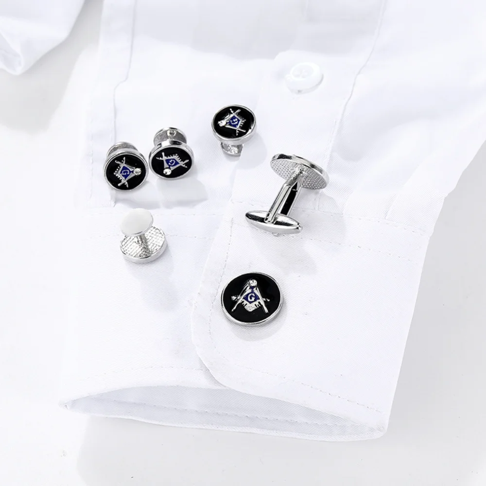Masonic Cufflink Set with Shirt Studs 4 Masonic Cufflink Set with Shirt Studs - Image 4