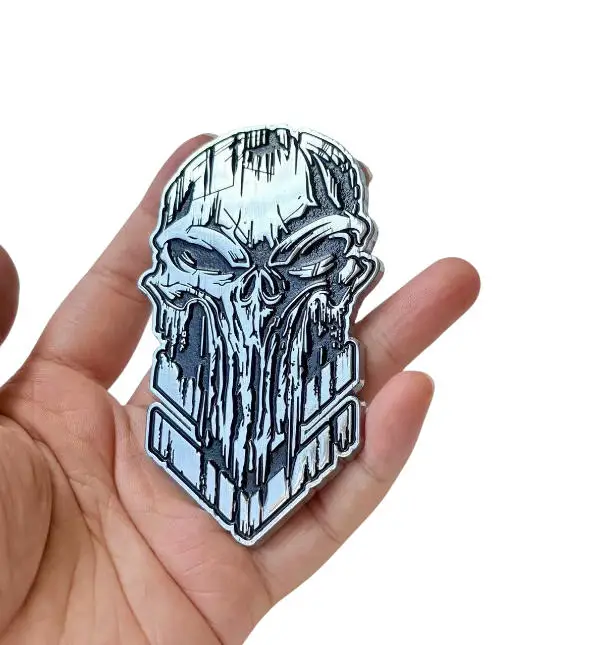 3-Inch Metal 3D Skull Emblem Car Sticker 2 3-Inch Metal 3D Skull Emblem Car Sticker - Image 2