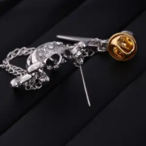 Bold Gothic Skull Brooch with Chain 9 Sdb3f593da6094cab97fd309819423dfbJ