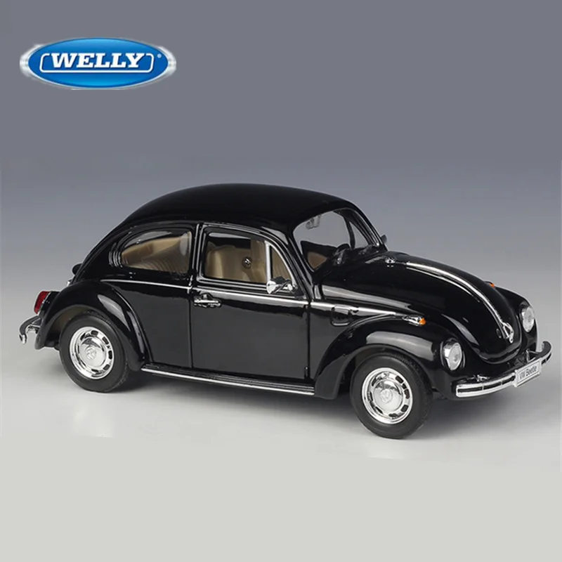 Vintage Black Volkswagen Beetle Model 1:24 Scale 4 Vintage Black Volkswagen Beetle Model 1:24 Scale - Image 4