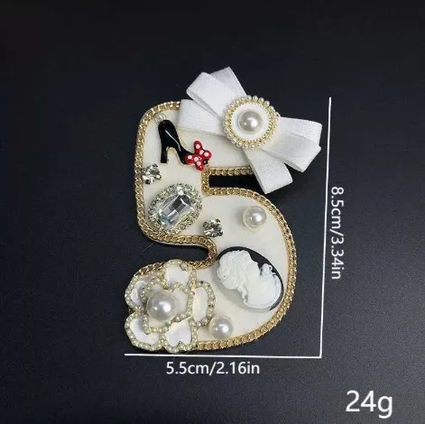 Gold Tone Fashion Brooch with Faux Pearl 8 Gold Tone Fashion Brooch with Faux Pearl - Image 8