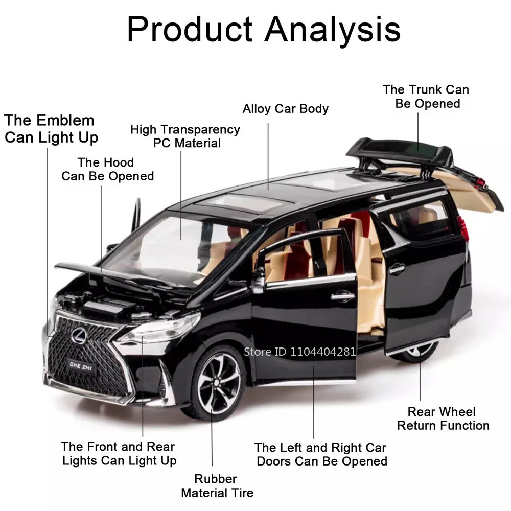 Denza D9 LM300H 1:24 Scale Diecast Model 3 Denza D9 LM300H 1:24 Scale Diecast Model - Image 3