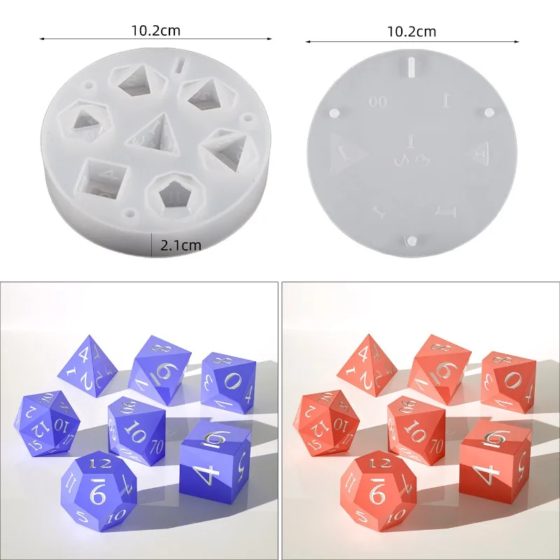 Silicone Polyhedral Dice Mold for Resin Crafts 2 Silicone Polyhedral Dice Mold for Resin Crafts - Image 2