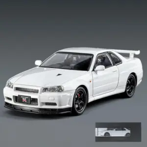 1:24 GTR R34 Skyline Diecast Model with Lights 17 Sdcfe657f38d74bbcb2758a4cbb961572E