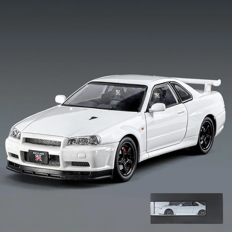 1:24 GTR R34 Skyline Diecast Model with Lights 8 1:24 GTR R34 Skyline Diecast Model with Lights - Image 8