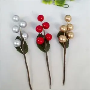 Festive Artificial Berry Decor Set (12mm, 6pcs) 12 Sdd39bd84ea93477b821649f7eb4b6dd0a