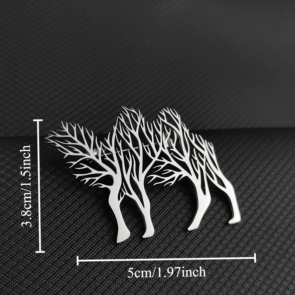 Elegant Camel Brooch with Tree Design 3 Elegant Camel Brooch with Tree Design - Image 3