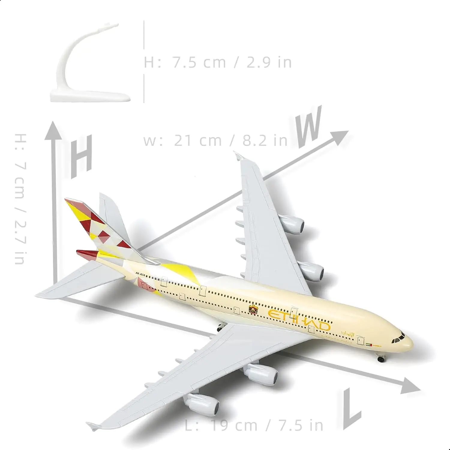 20cm Die-Cast Etihad A380 Model Aircraft 2 20cm Die-Cast Etihad A380 Model Aircraft - Image 2