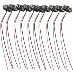 T-Shaped 9V Battery Clips Set of 10