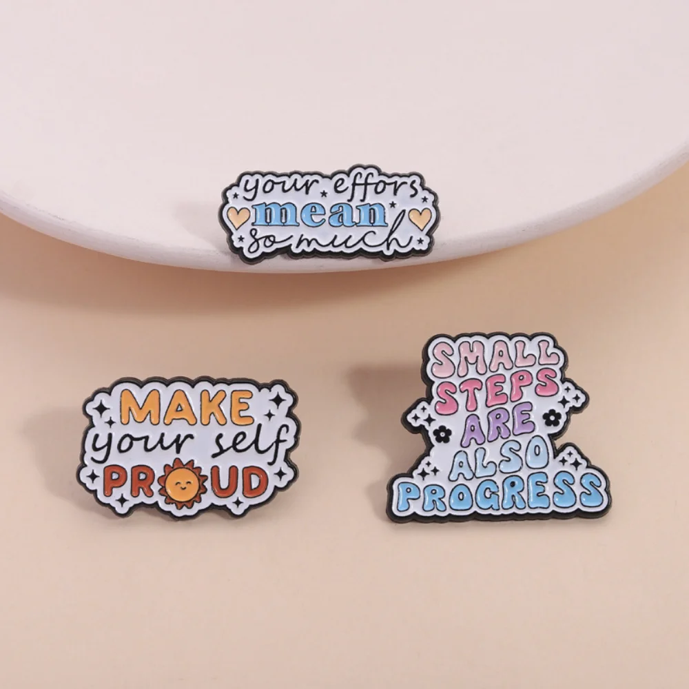 Motivational Unisex Alloy Brooch in Pastel Colors 3 Motivational Unisex Alloy Brooch in Pastel Colors - Image 3