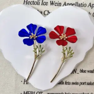 Floral Enamel Brooch for Unisex Style