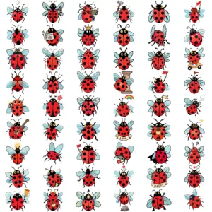 Vibrant Ladybug Temporary Tattoos (Set of 54) 19 Sdf1b593cd1274380bcd26e3626f70a119