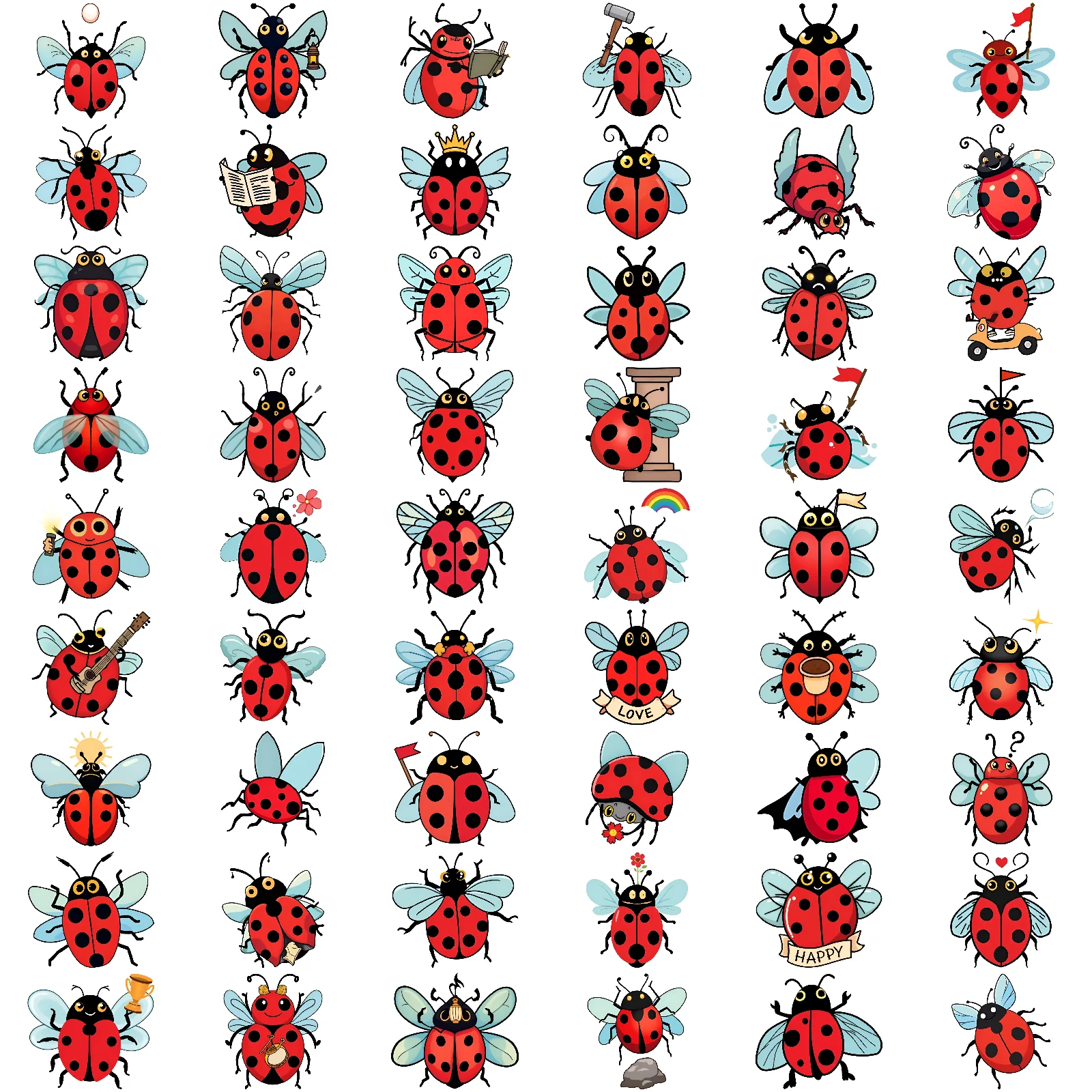 Vibrant Ladybug Temporary Tattoos (Set of 54) 10 Vibrant Ladybug Temporary Tattoos (Set of 54) - Image 10