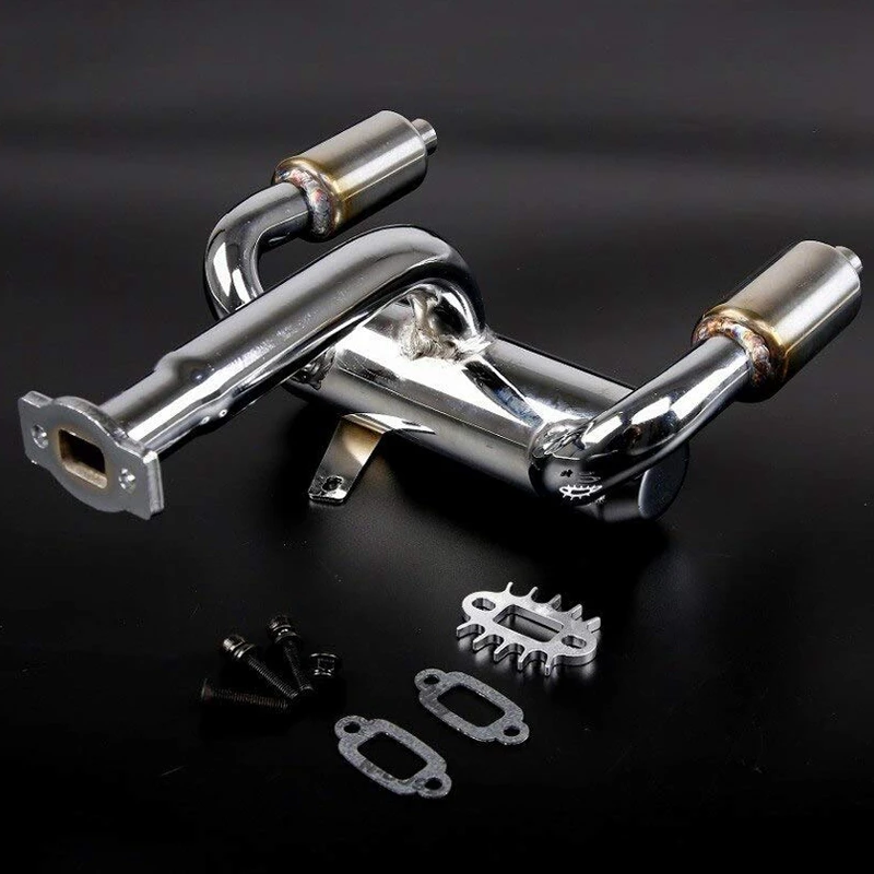 CNC Metal Twin Exhaust for 1/5 Scale RC 5 CNC Metal Twin Exhaust for 1/5 Scale RC - Image 5