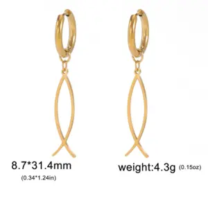 Stainless Steel Ichthys Jesus Fish Earrings 15 Sdf57f6b61a2c4b699355ec1ea727c043u