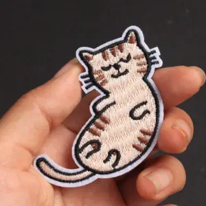 Cartoon Cat Embroidered Iron-On Patches Set