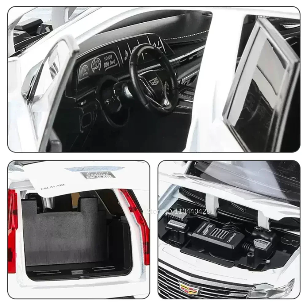 White Cadillac Escalade Diecast Model 1:24 Scale 2 White Cadillac Escalade Diecast Model 1:24 Scale - Image 2
