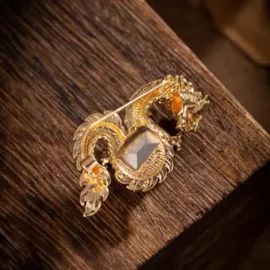 Zodiac Dragon Pin in Gold or Silver 8 Se06def5f15f64d2fbdd1f1394b661efbA