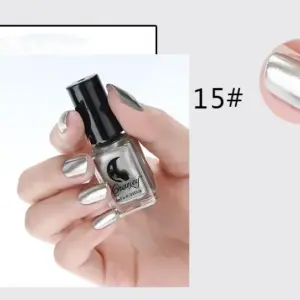 Mirror Silver Nail Polish - 6ml, Stainless Steel Finish 16 Se0929a784a6648f68285fcf05e300e0bS