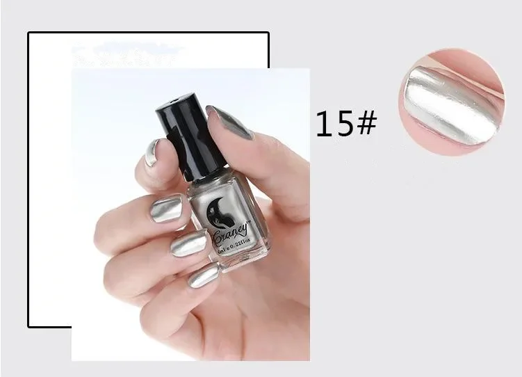 Mirror Silver Nail Polish - 6ml, Stainless Steel Finish 8 Mirror Silver Nail Polish - 6ml, Stainless Steel Finish - Image 8