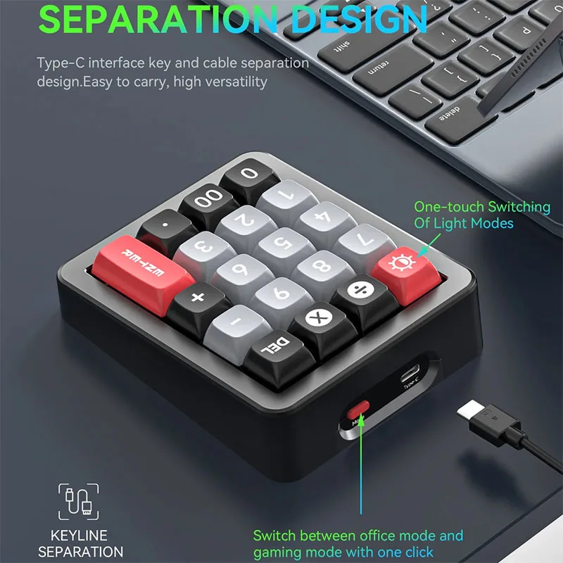 19-Key Mechanical Numeric Keypad with RGB Backlight 4 19-Key Mechanical Numeric Keypad with RGB Backlight - Image 4