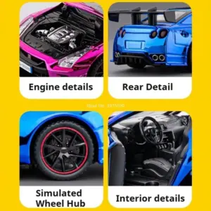 Turquoise Nissan GTR Diecast Model Car 13 Se130956712d8481fbeae5fefd7d80f3dE