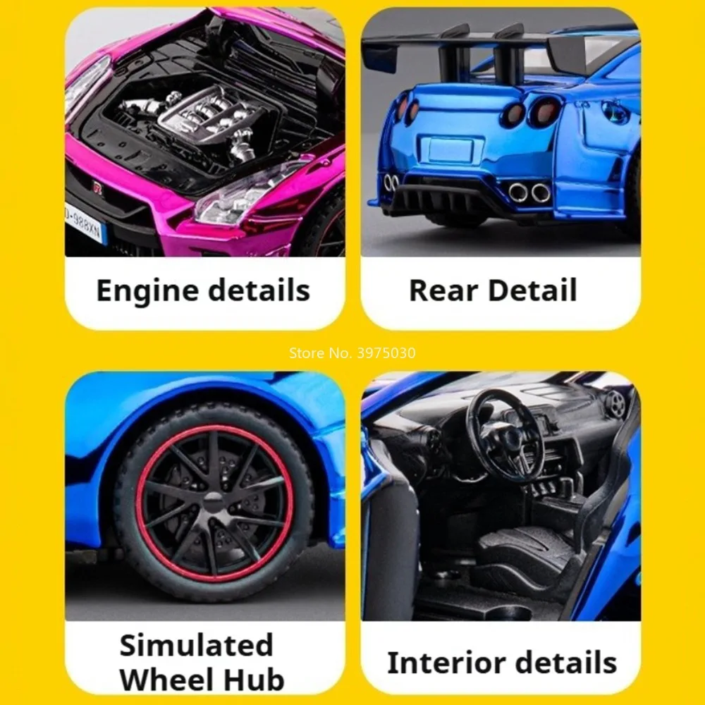 Turquoise Nissan GTR Diecast Model Car 6 Turquoise Nissan GTR Diecast Model Car - Image 6