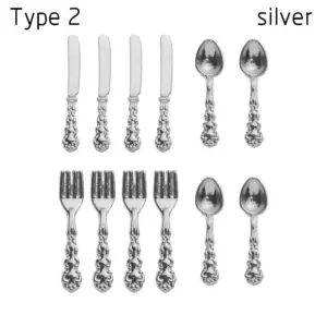 Miniature Dollhouse Cutlery Set in Metallic Finishes 15 Se20f9721b7df4fcbab903532d6b593c8f