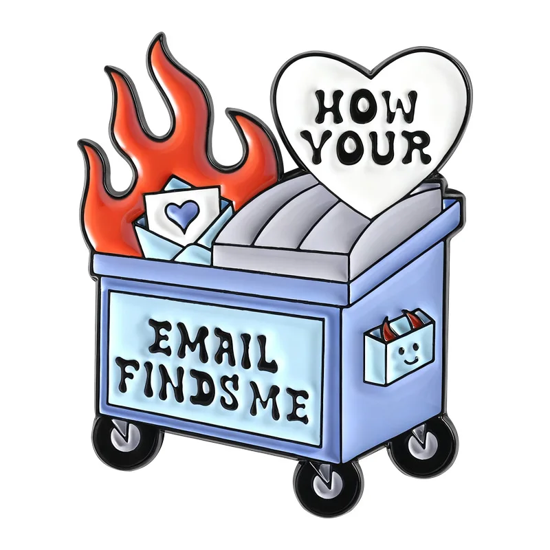 Funny Flame Trash Can Brooch for Style 8 Funny Flame Trash Can Brooch for Style - Image 8