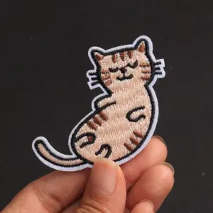 Cartoon Cat Embroidered Iron-On Patches Set 8 Se2fc50e649b04d28916192f9cf13822b2