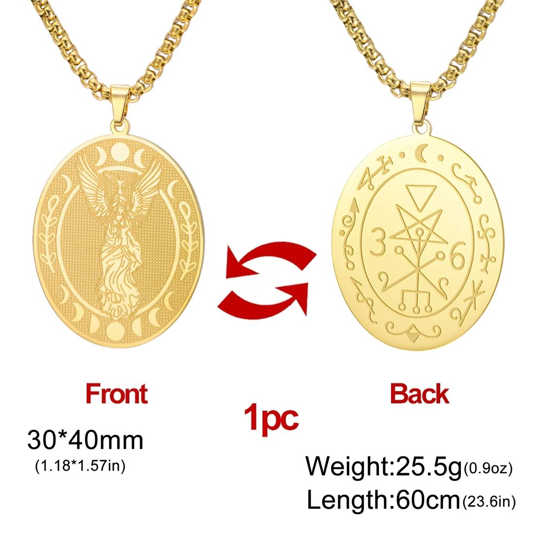 Stainless Steel Lilith Sigil Necklace 7 Stainless Steel Lilith Sigil Necklace - Image 7