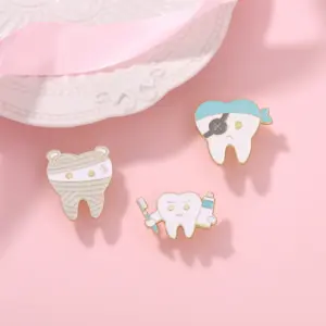 Whimsical Cartoon Tooth Brooch Set of 5 10 Se323ae5e046745c1ad03c66b62afff18S