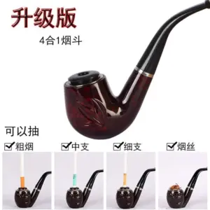 Handcrafted Vintage Tobacco Pipe with Marbled Bowl