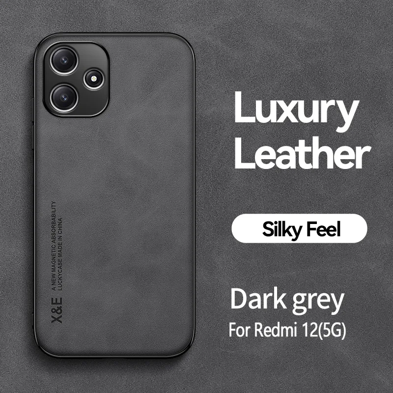 Luxury Xiaomi Redmi 12 5G Matte Leather Case 10 Luxury Xiaomi Redmi 12 5G Matte Leather Case - Image 10