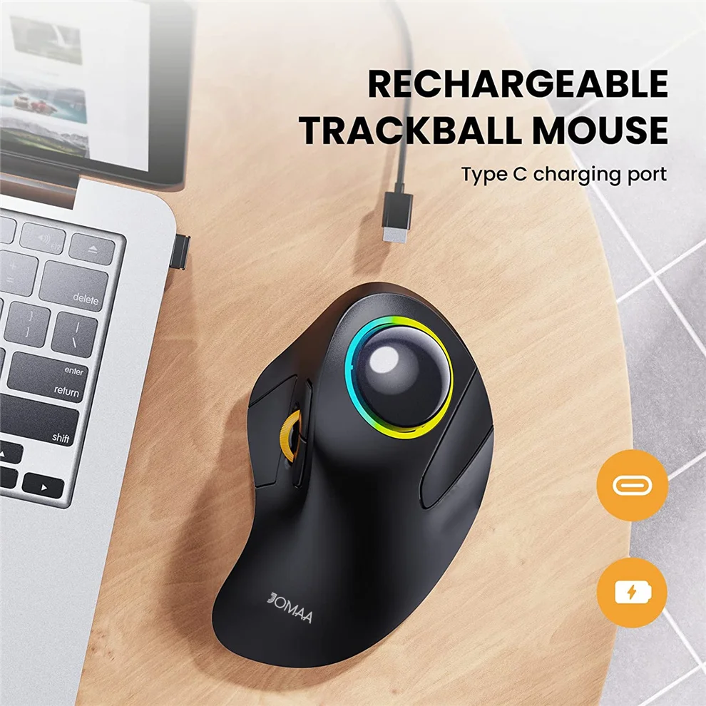 Black Wireless Trackball Mouse with 44mm Ball 3 Black Wireless Trackball Mouse with 44mm Ball - Image 3